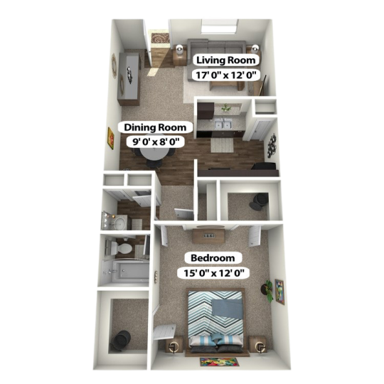 the floor plan for a two bedroom apartment at The Villas At Braeburn